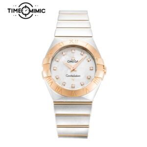 Supper replica Omega Constellation Small 123.20.27.60.55.001-27mm Lady Mother-of-pearl dial Diamond Quartz Fake Watches clone