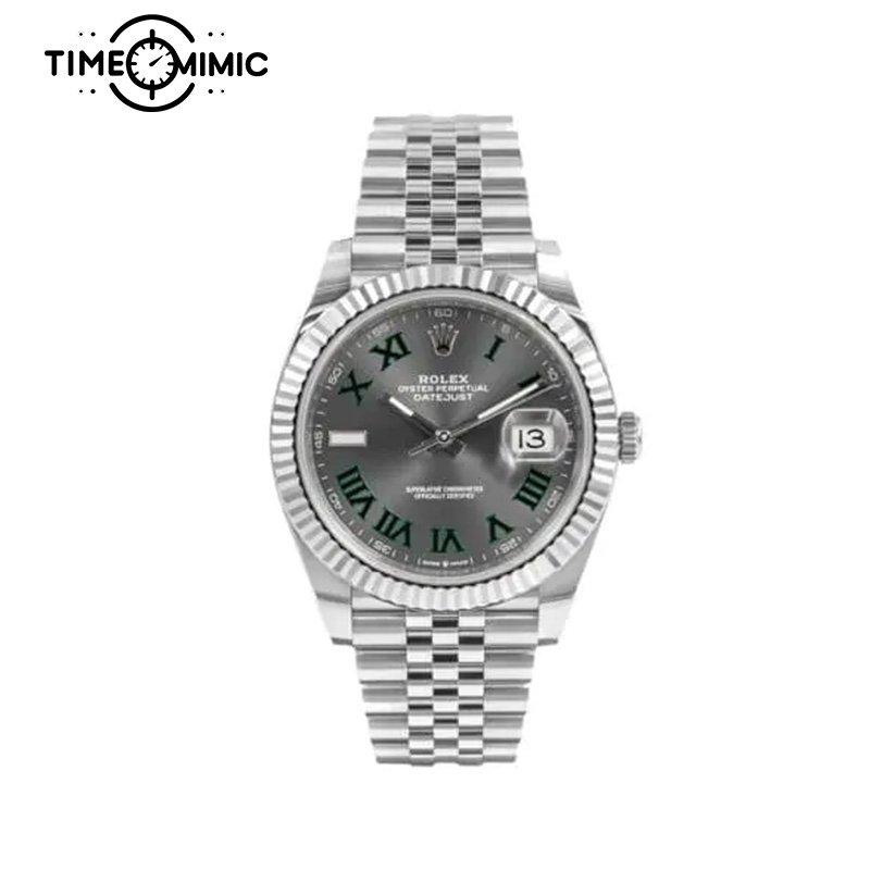 Supper replica Rolex Datejust Wimbledon 126334-41mm Grey dial Fake Watches clone
