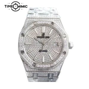 Supper replica Audemars Piguet Royal Oak 15400SR.OO.1220SR.01-41mm iced out Fake Watches clone