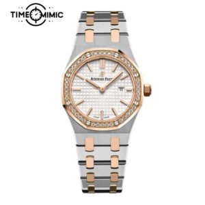 Super replica Audemars Piguet Royal Oak 67651SR.ZZ.1261SR.01-33mm womens rose gold Fake Watches clone