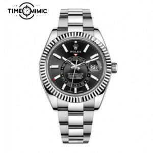 Supper replica Rolex Sky-Dweller 326934-42mm Black Dial Fake Watches clone