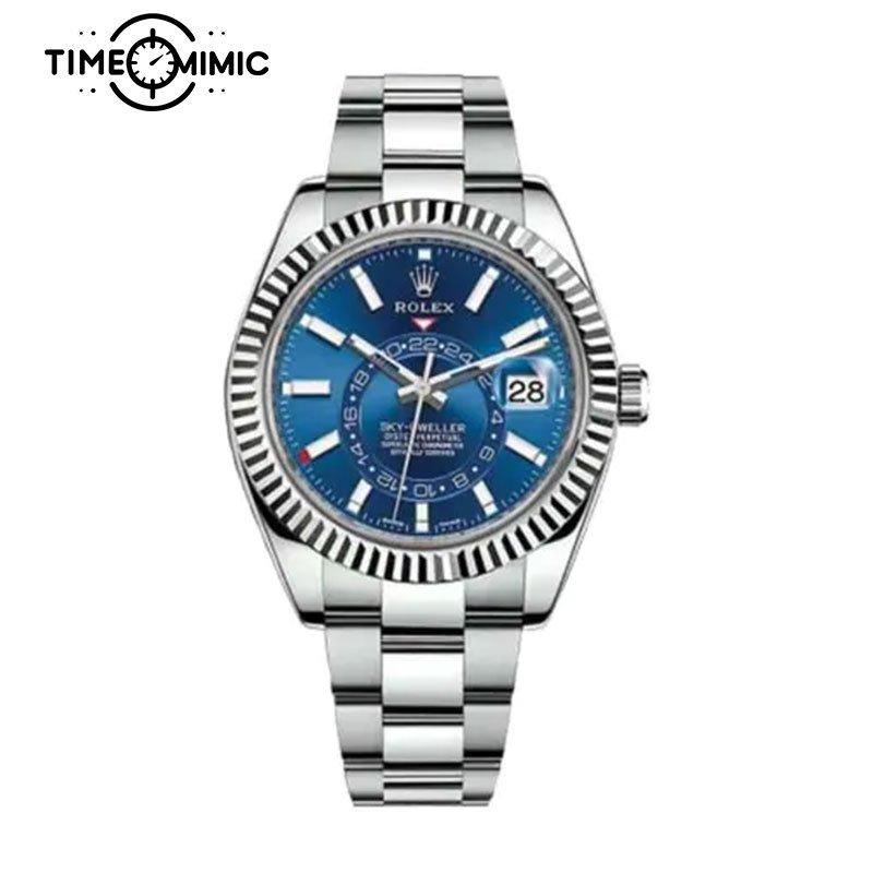 Supper replica Rolex Sky-Dweller 326934-42mm Blue Dial Fake Watches clone