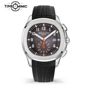 Super replica Patek Philippe Aquanaut 5968A-001 42.2mm Black Dial Fake watch clone