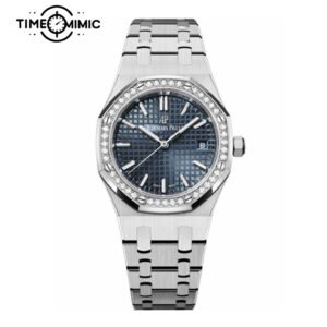 Super replica Audemars Piguet Royal Oak 77351ST.ZZ.1261ST.01 34mm Blue Dial diamond Fake Watches clone