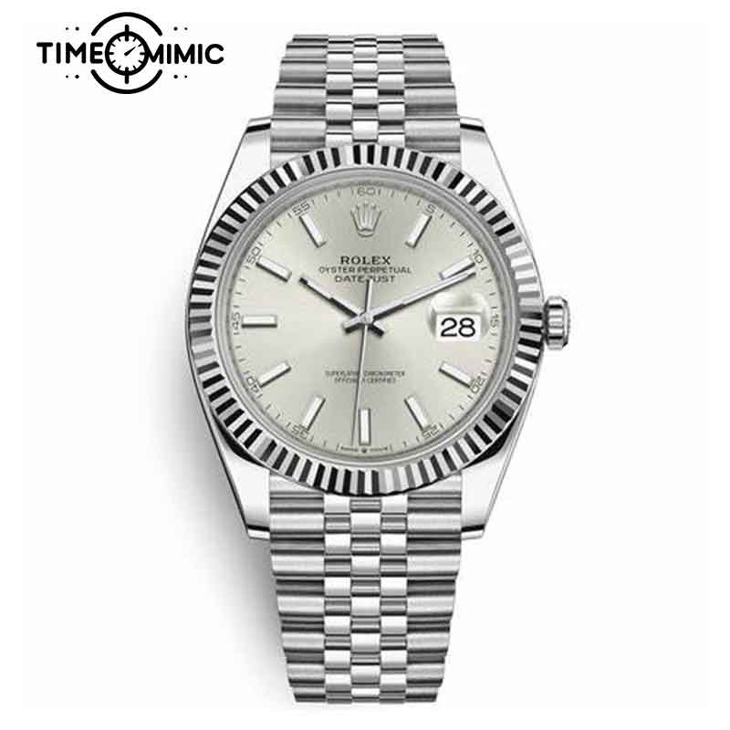 Supper replica Rolex Datejust 126334-41mm Silver Dial Fake Watches clone