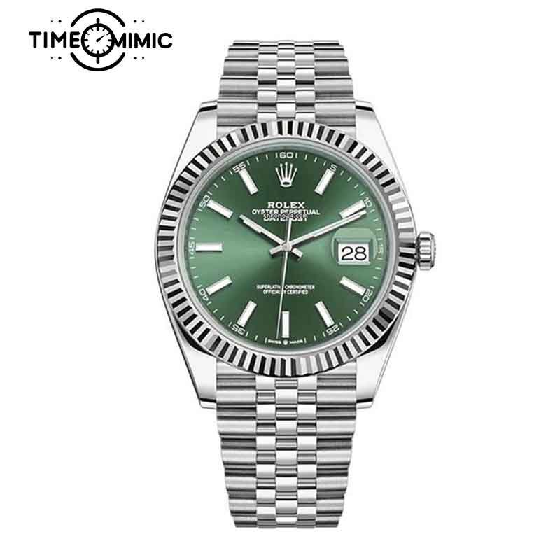 Supper replica Rolex Datejust 126334-41mm Green Dial Fake Watches clone