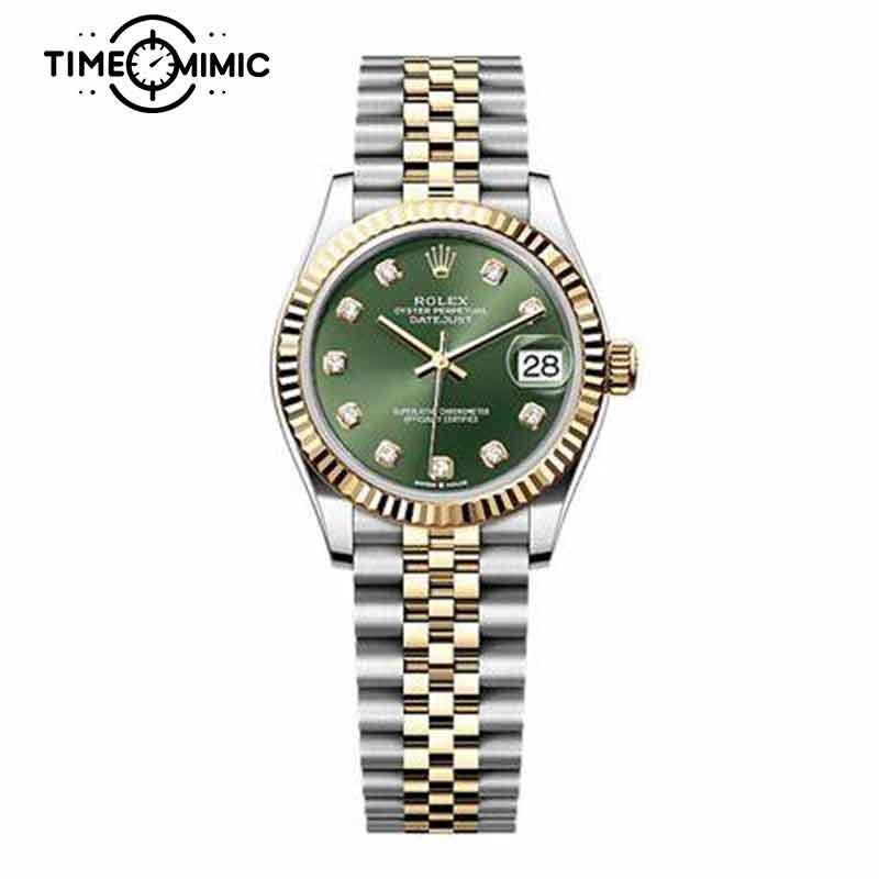 Supper replica Rolex Datejust 278273-31mm Green Dial Fake Watches clone