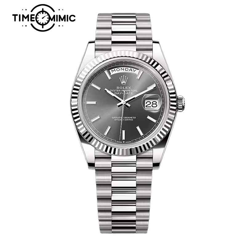 Super replica Rolex Day-Date 228239-40mm Grey Dial Fake Watches clone