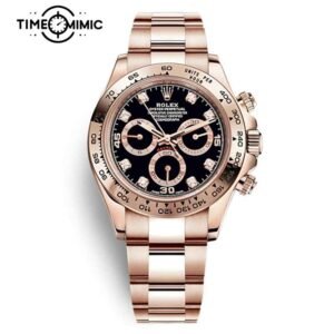 Supper replica Rolex Daytona 116505-40mm Black Dial Diamond markers Fake Watches clone