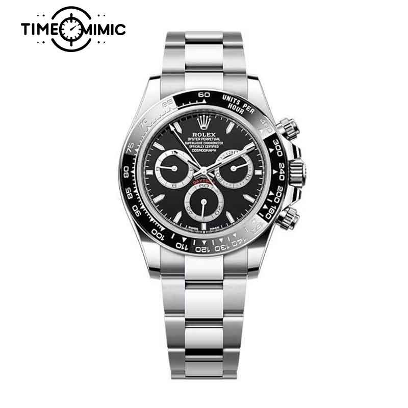 Supper replica Rolex Daytona 126500-40mm Black Dial Fake Watches clone