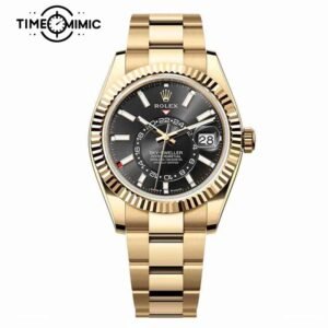 Supper replica Rolex Sky-Dweller 336938-42mm Black Dial Fake Watches clone