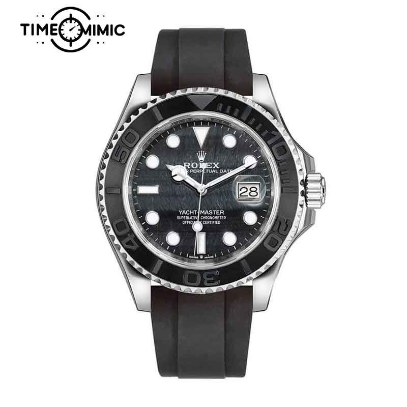 Supper replica Rolex Yacht-Master Gold 226659-42mm Black Dial Fake Watches clone