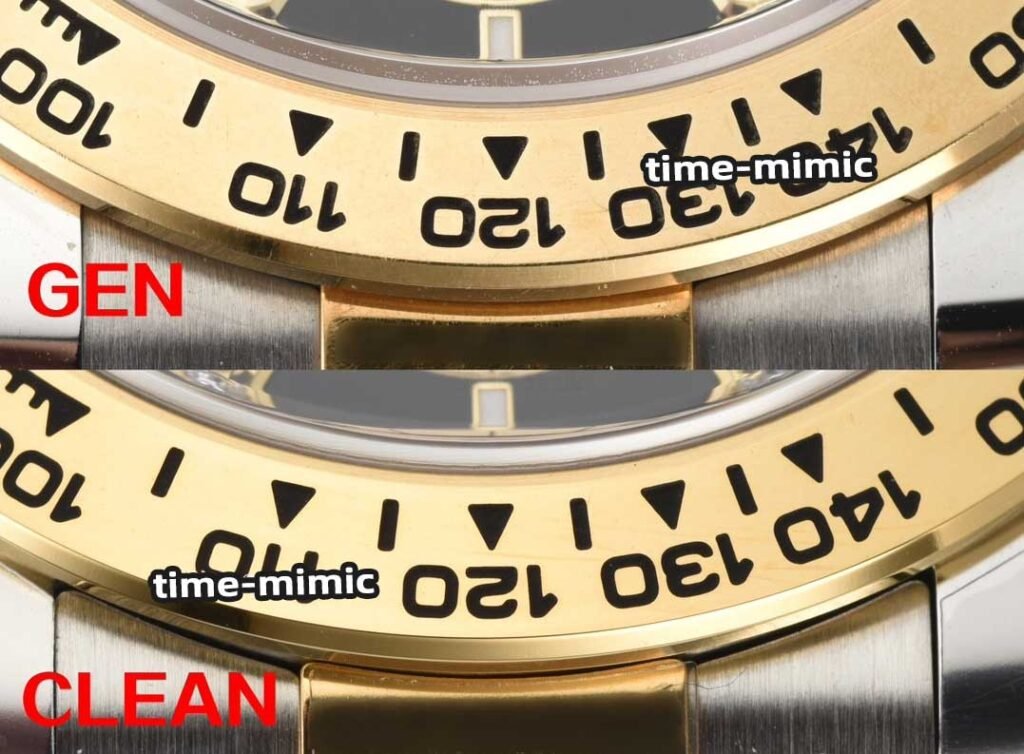 Genuine vs Replica: Clean Factory Rolex Daytona 126503 Two-Tone Diamond Markers 4131 Bezel comparison