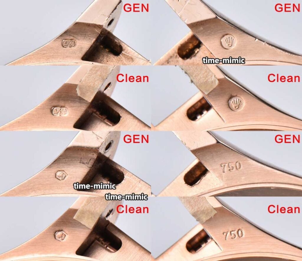 Clean Factory Rolex Daytona M116505 Rose Gold vs Genuine：Case Hallmarks details comparison