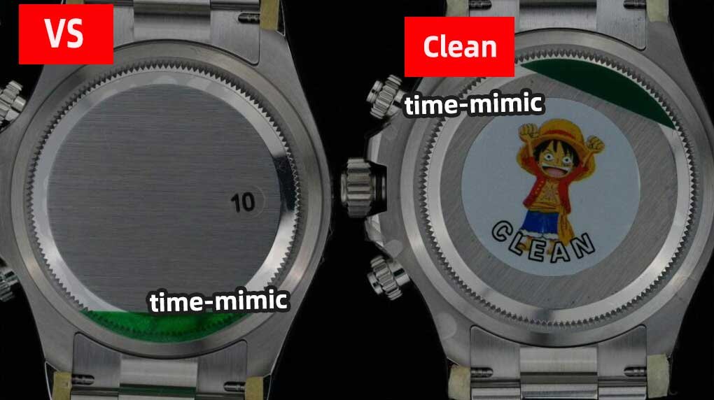 Rolex Daytona M126500LN VS Factory (Dandong 4131)vs. CLEAN Factory (Shanghai 4131)：Case bottom comparison