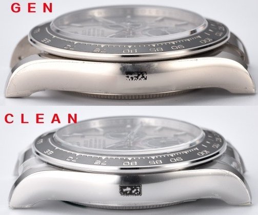 Clean Factory Rolex Cosmograph Daytona m126519ln  Cement Grey 4131 Movement Replica watch vs Genuine：Case comparison (3)