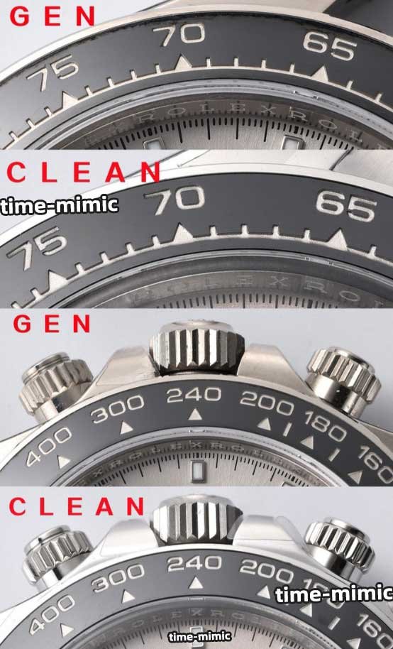 Clean Factory Rolex Cosmograph Daytona m126519ln  Cement Grey 4131 Movement Replica watch vs Genuine：Cerachrom Bezel Comparison