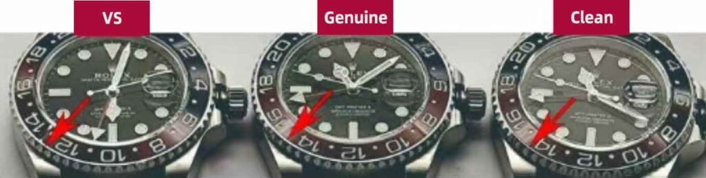 VS Factory Pepsi V3 vs Genuine & Clean Factory Comparison of ceramic bezel and steel bezel at different angles