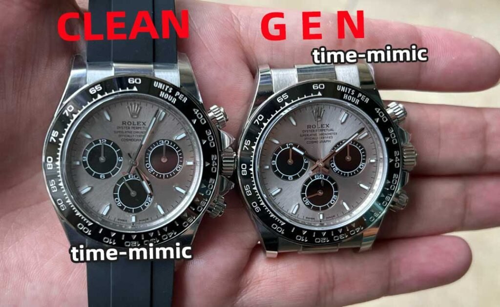 Clean Factory Rolex Cosmograph Daytona m126519ln Cement Grey 4131 Movement Replica watch vs Genuine：Natural light comparison shots(2)
