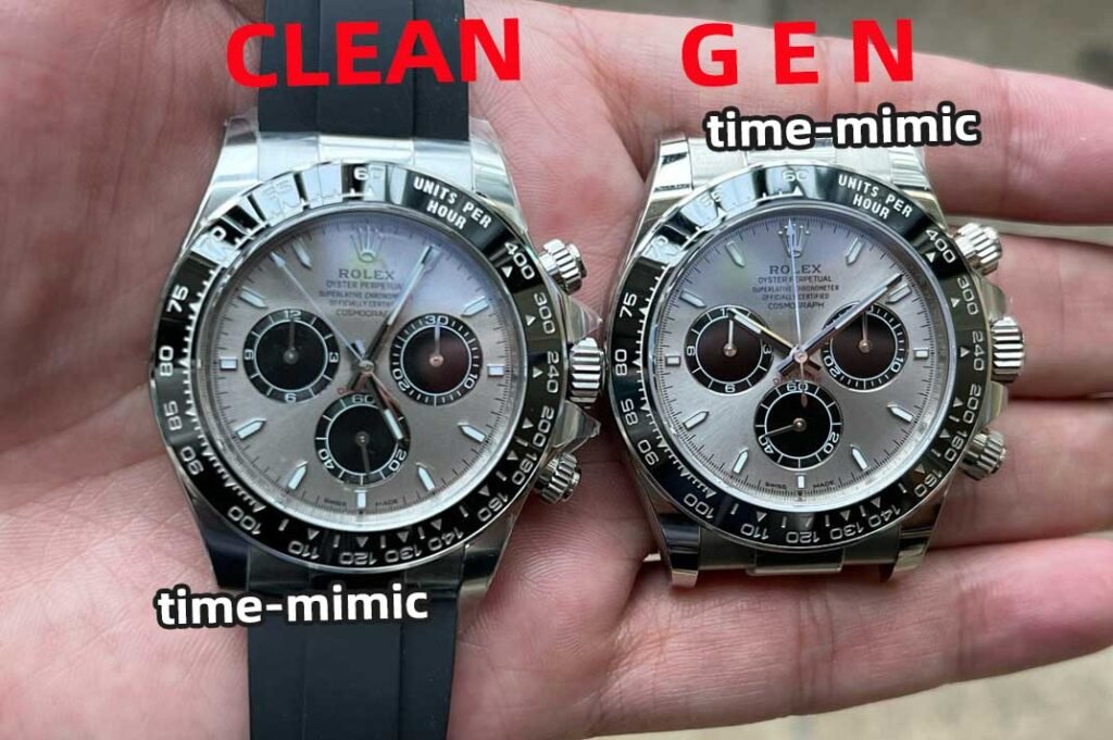 Clean Factory Rolex Cosmograph Daytona m126519ln Cement Grey 4131 Movement Replica watch vs Genuine：Natural light comparison shots(3)