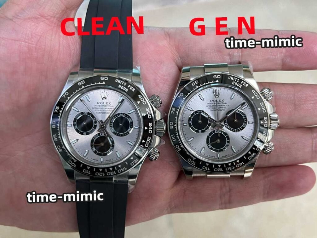 Clean Factory Rolex Cosmograph Daytona m126519ln Cement Grey 4131 Movement Replica watch vs Genuine：Natural light comparison shots(4)