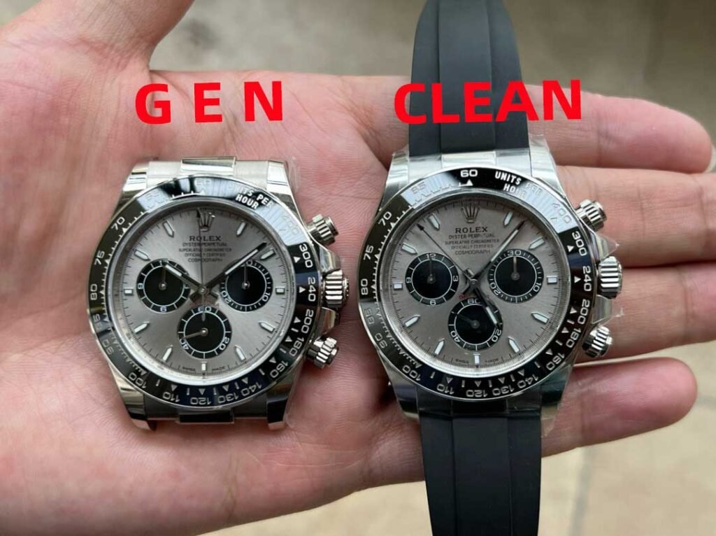 Clean Factory Rolex Cosmograph Daytona m126519ln Cement Grey 4131 Movement Replica watch vs Genuine：Natural light comparison shots(5)