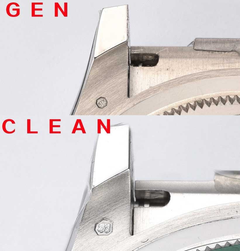 Clean Factory Rolex Cosmograph Daytona m126519ln  Cement Grey 4131 Movement Replica watch vs Genuine：Rear lug comparison (1)
