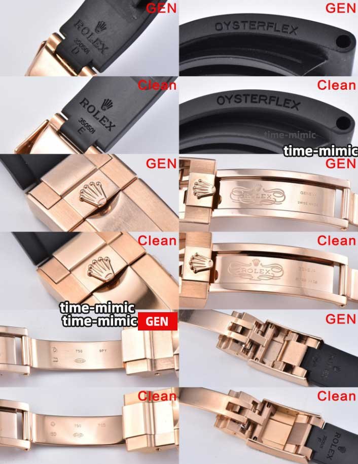 Clean Factory Rolex Daytona M116505 Rose Gold vs Genuine：Strap and buckle details comparison