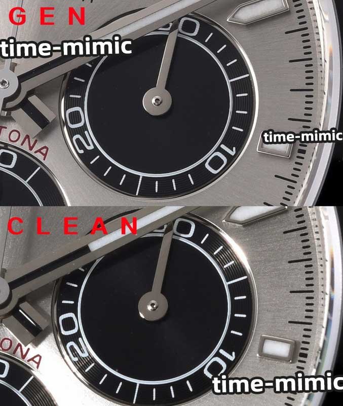 Clean Factory Rolex Cosmograph Daytona m126519ln  Cement Grey 4131 Movement Replica watch vs Genuine： Subdials comparison