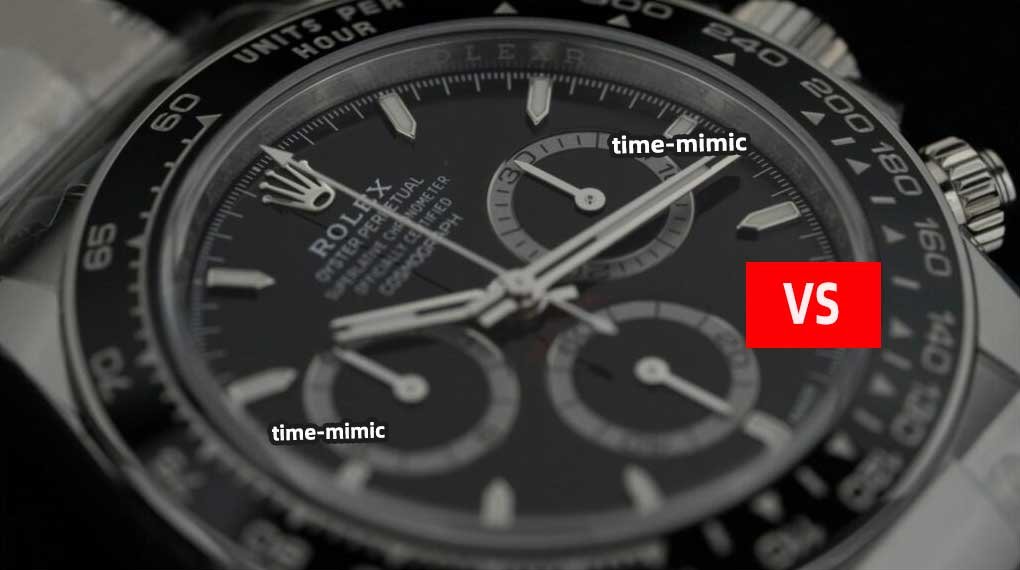 Rolex Daytona M126500LN-0002 black VS Factory (Dandong 4131)：Dial font comparison