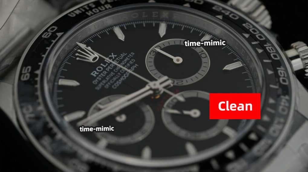 Rolex Daytona M126500LN-0002 black CLEAN Factory (Shanghai 4131)：Dial font comparison