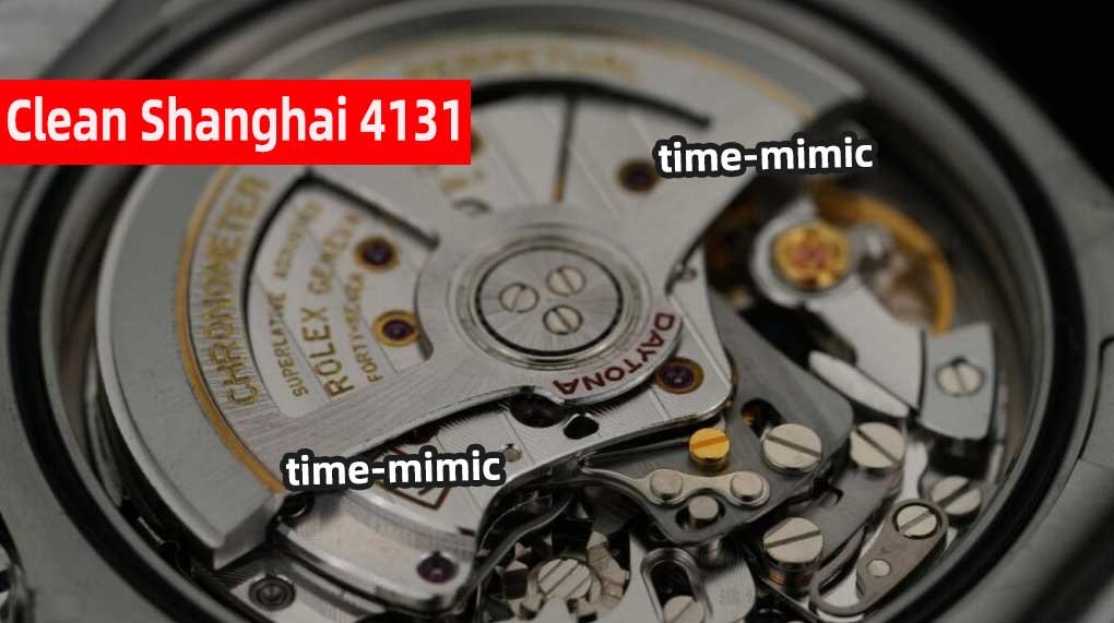 Rolex Daytona M126500LN VS Factory (Dandong 4131)vs. CLEAN Factory (Shanghai 4131)：movement beveling and vertical striations Comparison 