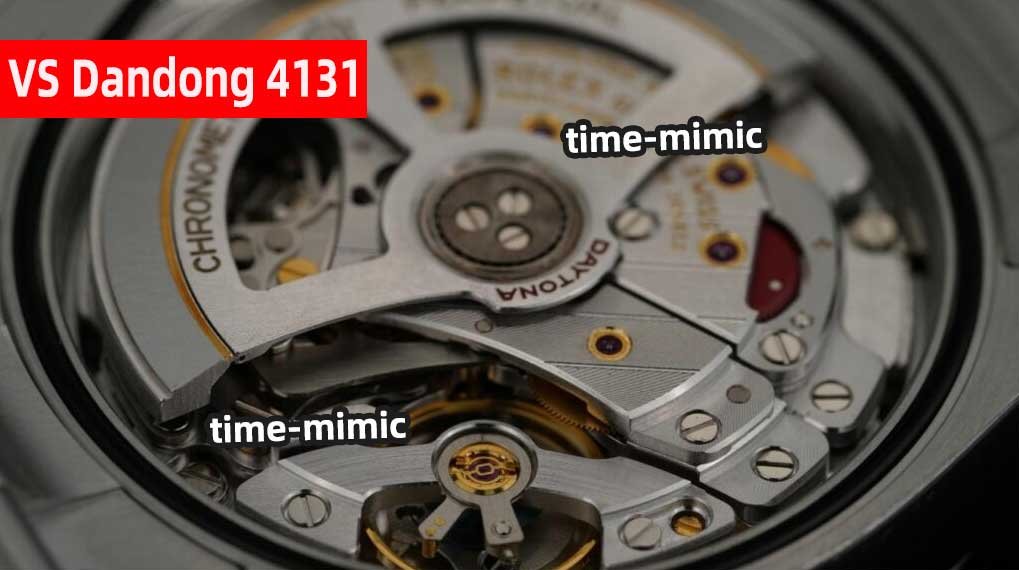 Rolex Daytona M126500LN VS Factory (Dandong 4131)：movement shock absorbers Comparison