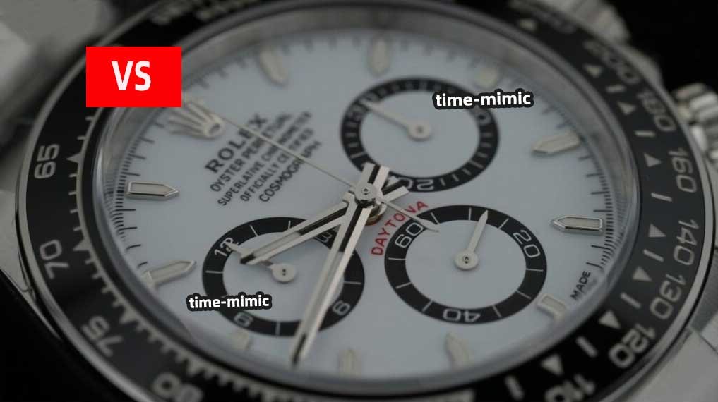 Rolex Daytona M126500LN-0001 Panda VS Factory (Dandong 4131)：sub-dials and Hands comparison