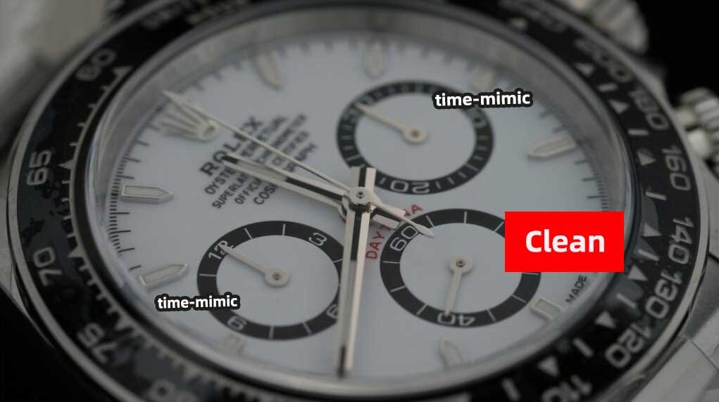 Rolex Daytona M126500LN-0001 Panda CLEAN Factory (Shanghai 4131)：sub-dials and Hands comparison