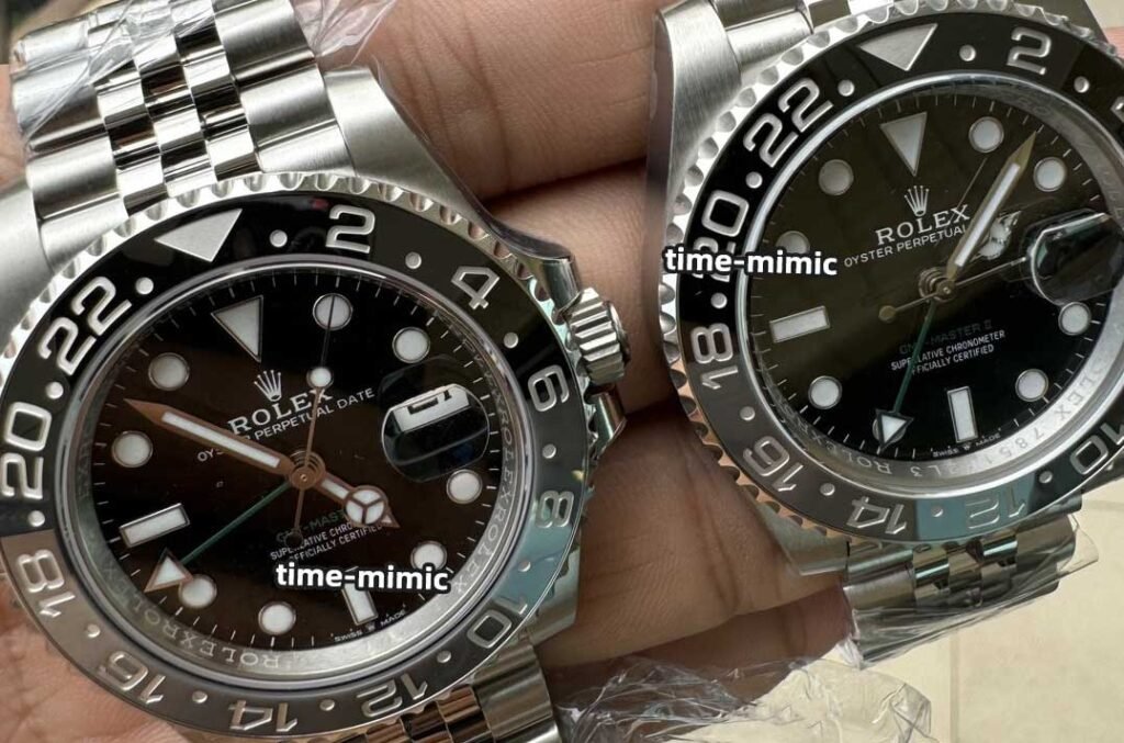 Clean factory rolex gmt master 2 replica watches vs. Genuine – Natural Light Comparison Shots