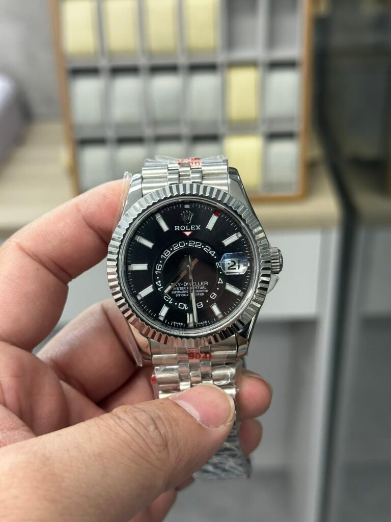 Supper replica Rolex sky dweller Black replica Fake Watches clone
