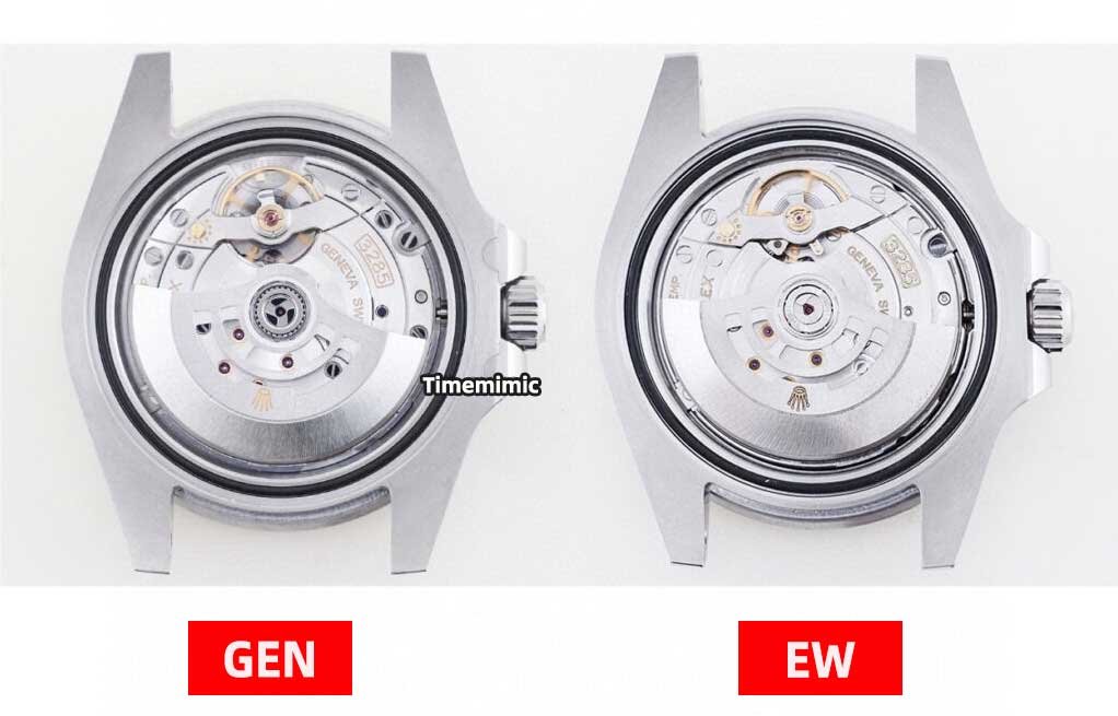 EW Factory Rolex GMT-Master II M126710BLRO-0001 Replica Watch Fake vs Genuine：Movement comparison