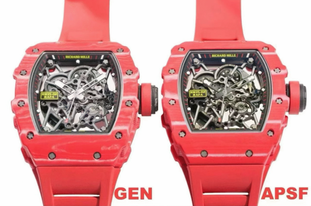APS Factory Richard Mille Replica vs Original RM35-02 Case Comparison