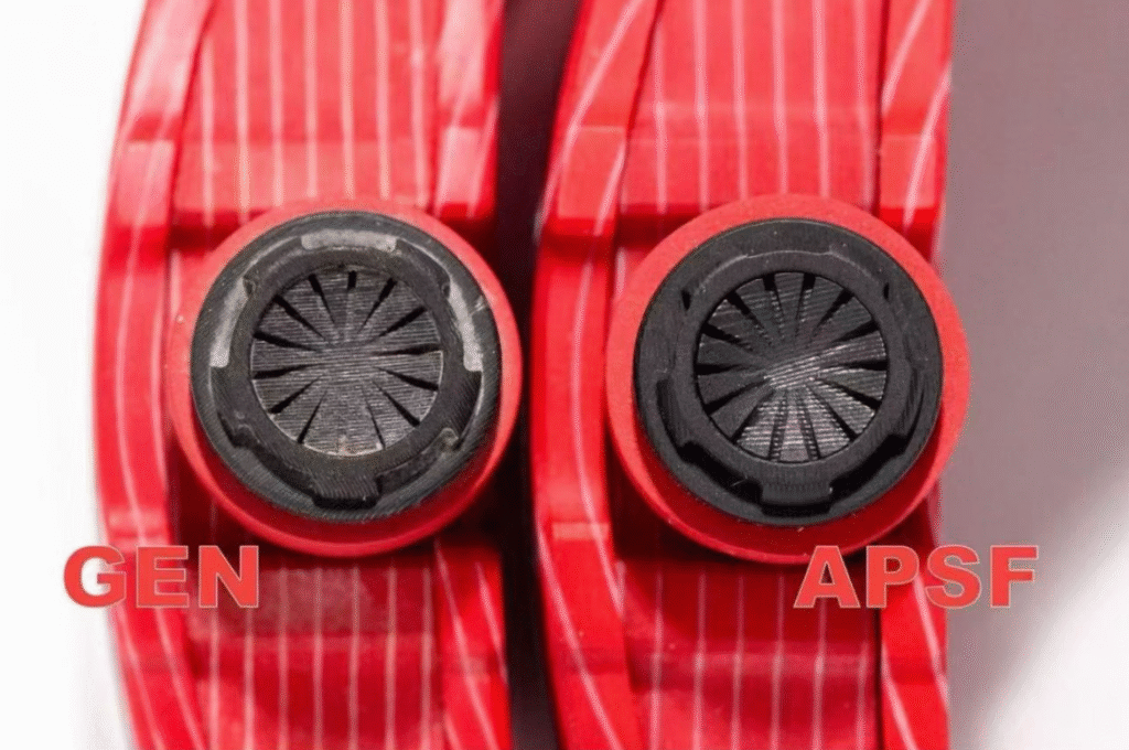 APS Factory Richard Mille Replica vs Original RM35-02 Crown Enlarge the details Comparison