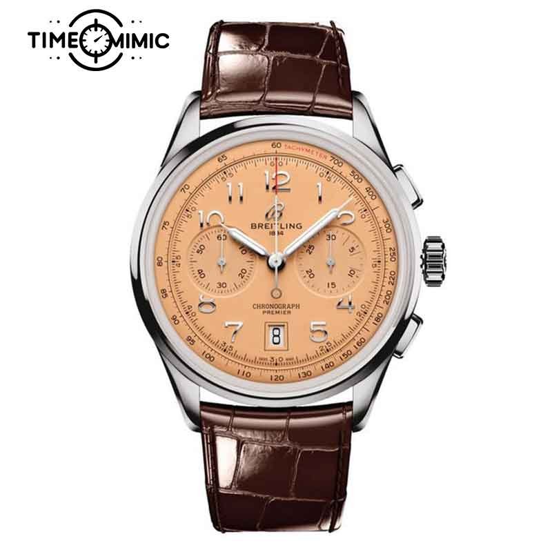 Supper Replica Breitling Premier B01 Chronograph Cuivre Dial AB0145331K1P1-42mm Fake Watches clone