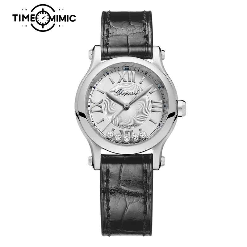Supper Replica Chopard Happy Sport 278573-3011 30mm 5 Floating Diamonds Womens Fake Watches Clone