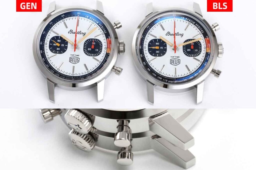 BLS Factory Breitling Top Time A233101A1A1X1 Chrono Replica vs Original：Front View Comparison