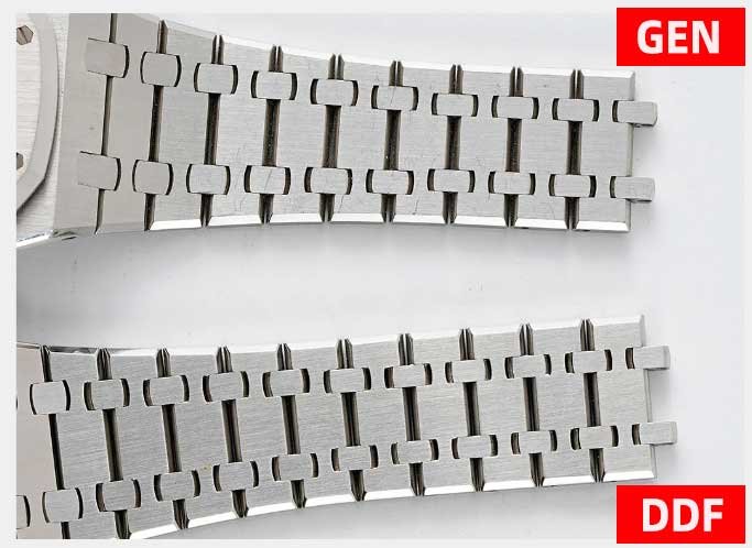 DDF Factory Audemars Piguet Royal Oak 26240ST.OO.1320ST.07 Replica vs Real Bracelet Comparison