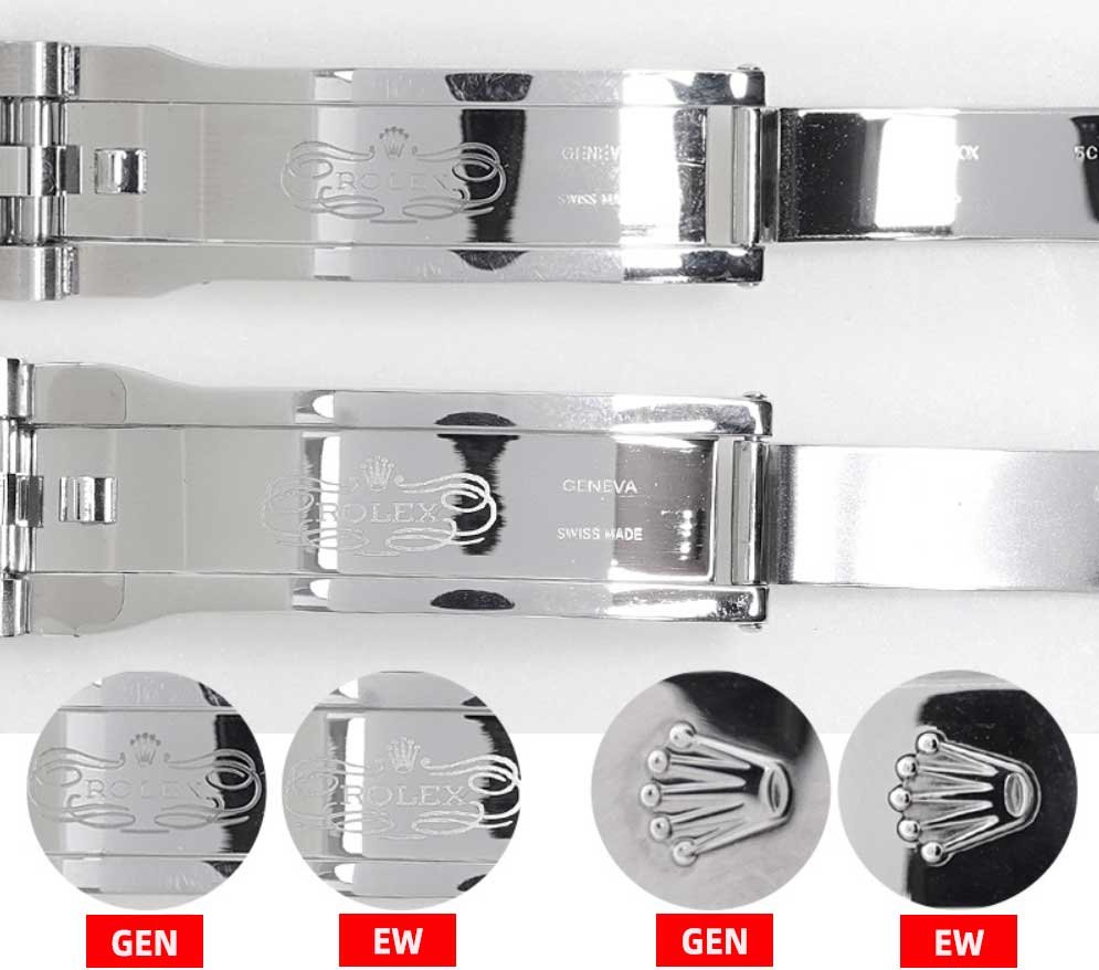 EW Factory Rolex Datejust 41 Wimbledon 126334-0022 Fake vs Real：Clasp Comparison