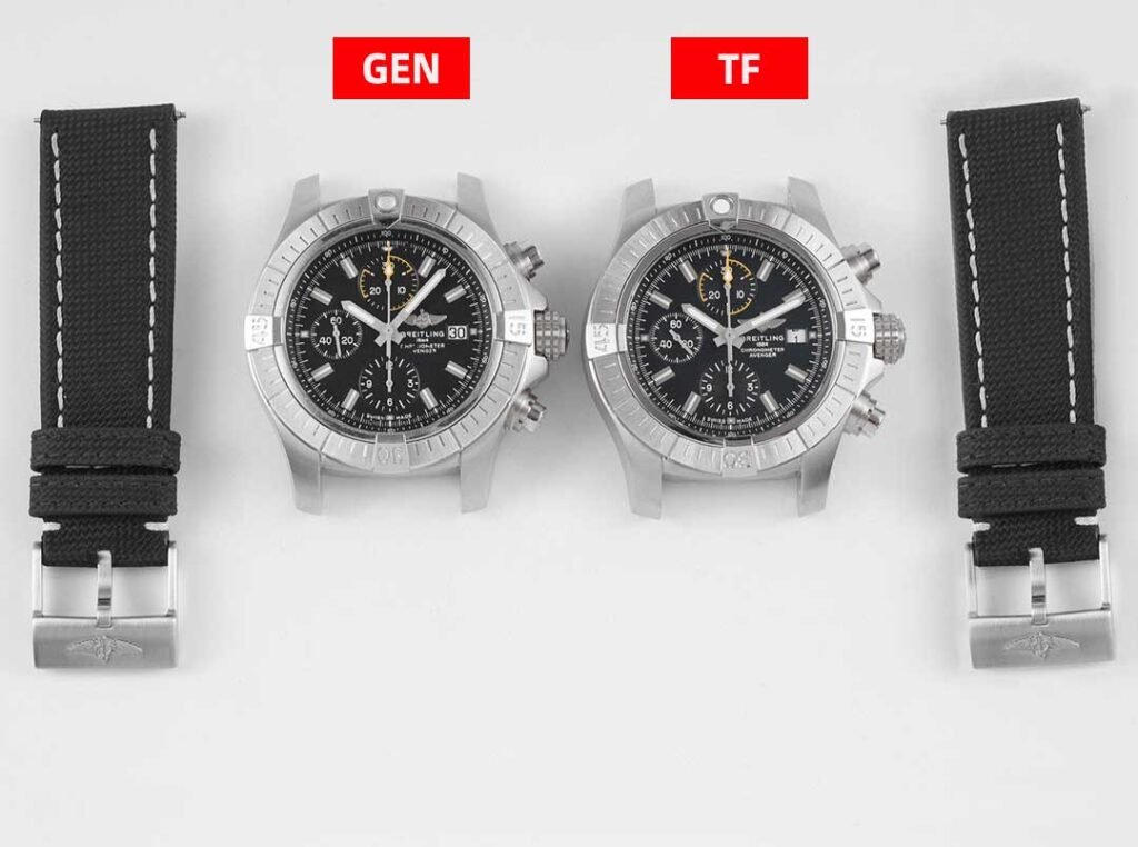 TF Factory Breitling Avenger A1331710B1X1 replica​ vs Real Watch：Front View Comparison