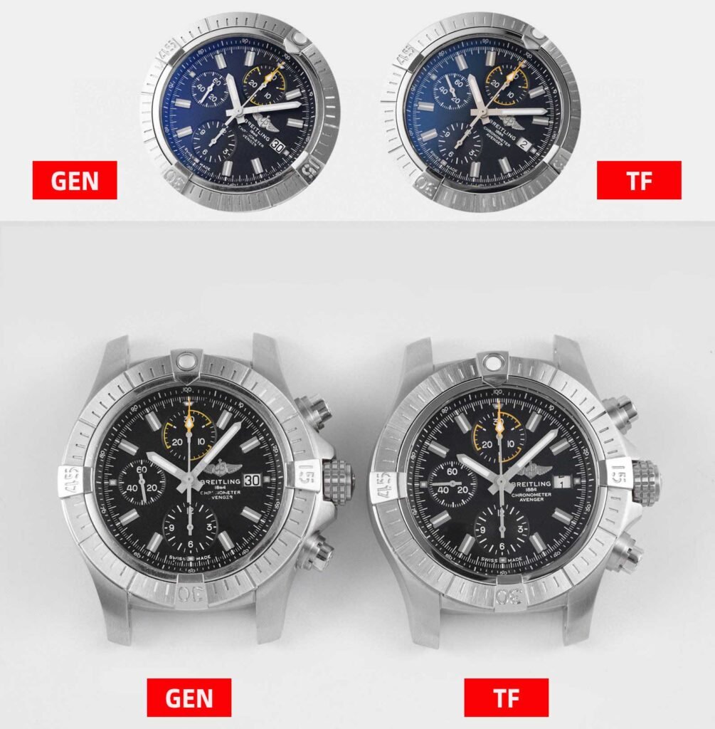 TF Factory Breitling Avenger A1331710B1X1 replica​ vs Real Watch：Sapphire Crystal Comparison