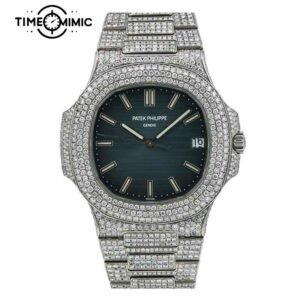 Supper Replica Patek Philippe Nautilus 5711/1A-001 40mm Fully Iced Out Fake Watches Clone